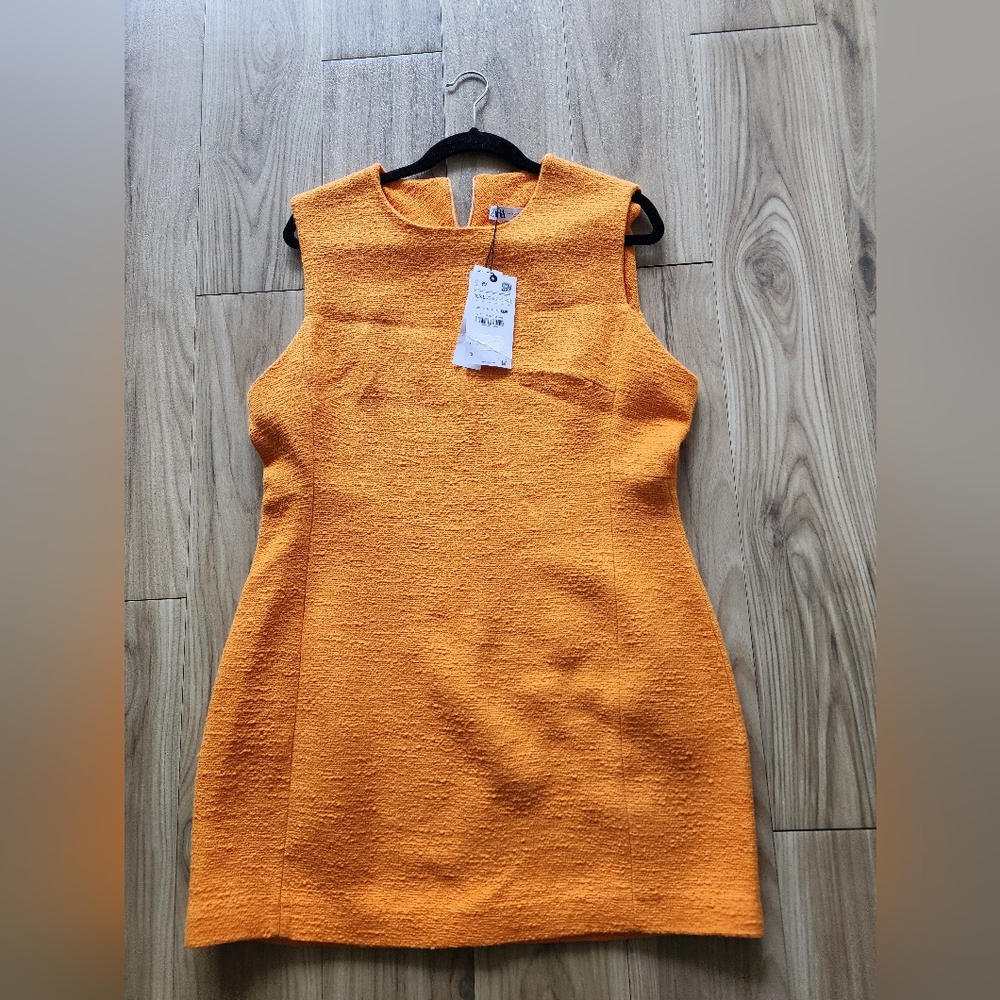 Zara Short Textured Orange Dress